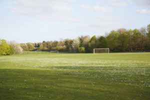 A Football pitch in the grounds outside Longfield Academy.