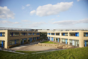 Photo of the outside of the Longfield Academy building.