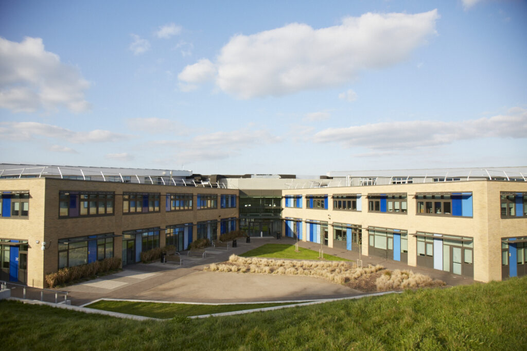 A photo of the outside of the Longfield Academy building
